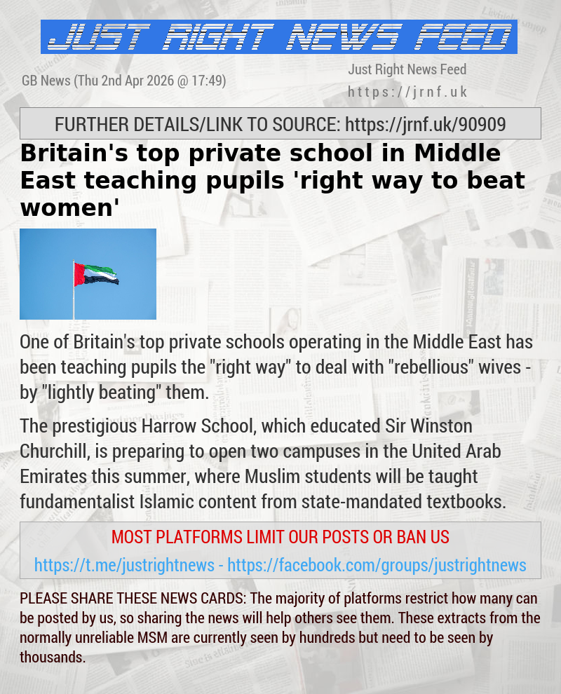 Britain’s top private school in Middle East teaching pupils ’right way to beat women’
