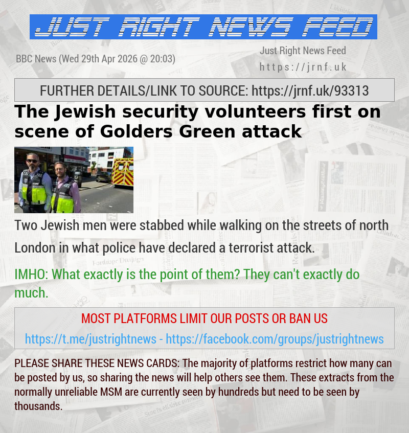 The Jewish security volunteers first on scene of Golders Green attack 