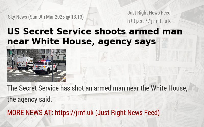 US Secret Service shoots armed man near White House, agency says