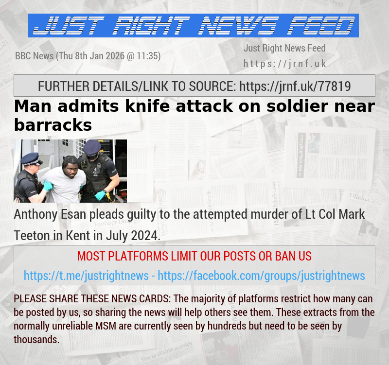 Man admits knife attack on soldier near barracks