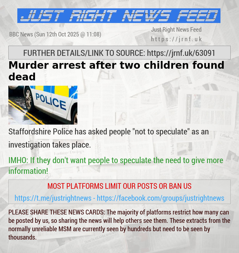 Murder arrest after two children found dead