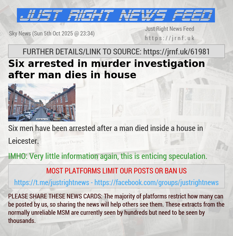 Six arrested in murder investigation after man dies in house