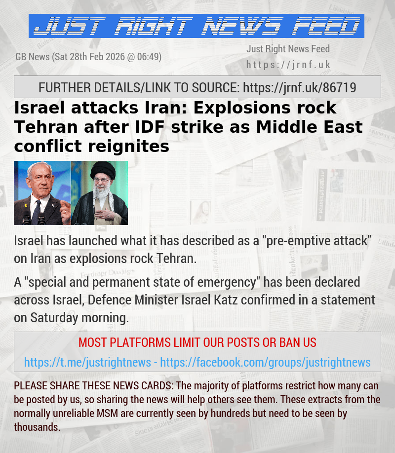 Israel attacks Iran: Explosions rock Tehran after IDF strike as Middle East conflict reignites