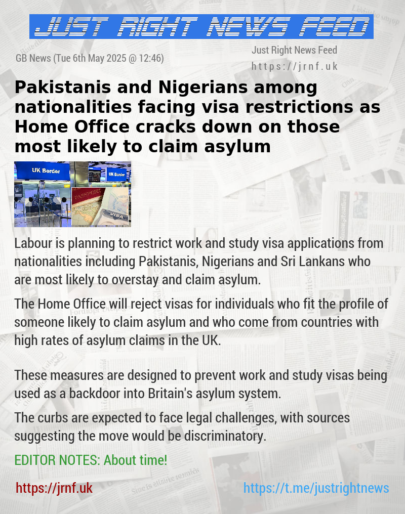 Pakistanis and Nigerians among nationalities facing visa restrictions as Home Office cracks down on those most likely to claim asylum