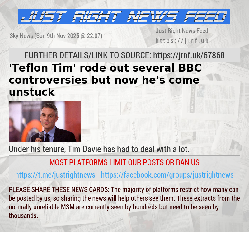 ’Teflon Tim’ rode out several BBC controversies — but now he’s come unstuck