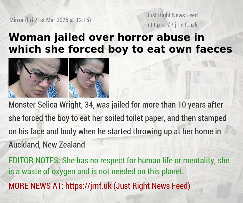 Woman jailed over horror abuse in which she forced boy to eat own faeces