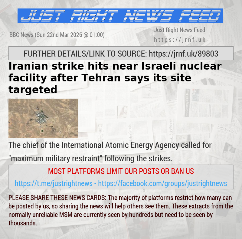 Iranian strike hits near Israeli nuclear facility after Tehran says its site targeted