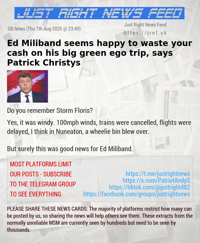 Ed Miliband seems happy to waste your cash on his big green ego trip, says Patrick Christys