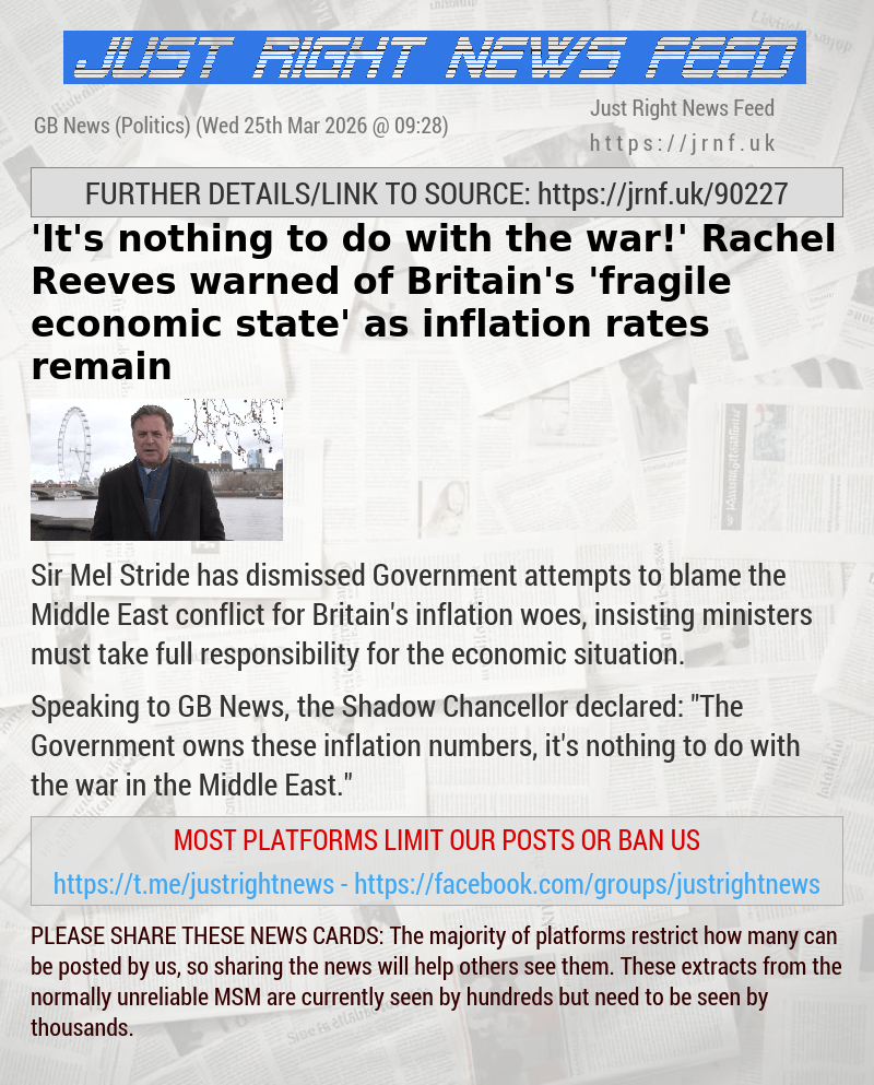 ’It’s nothing to do with the war!’ Rachel Reeves warned of Britain’s ’fragile economic state’ as inflation rates remain