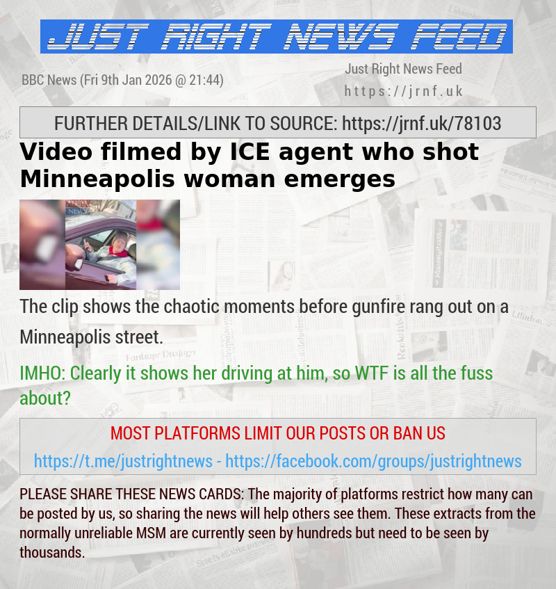 Video filmed by ICE agent who shot Minneapolis woman emerges