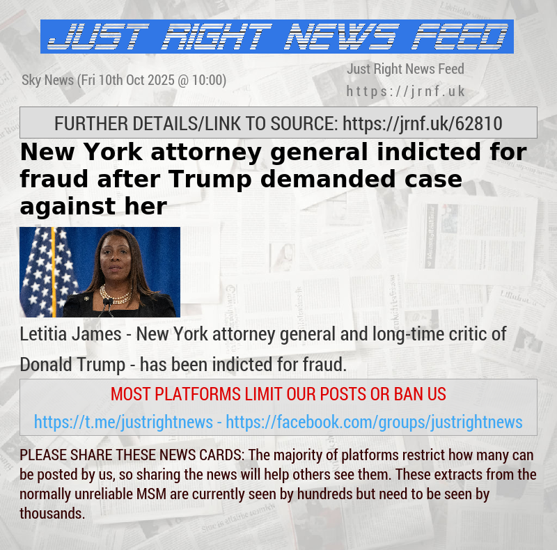 New York attorney general indicted for fraud after Trump demanded case against her