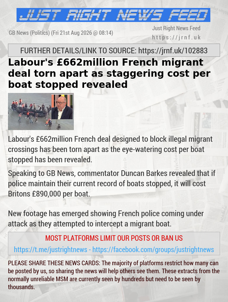 Labour’s &pound;662million French migrant deal torn apart as staggering cost per boat stopped revealed