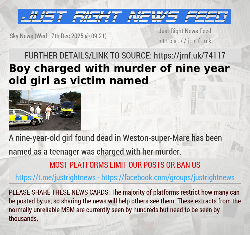 Boy charged with murder of nine—year—old girl as victim named