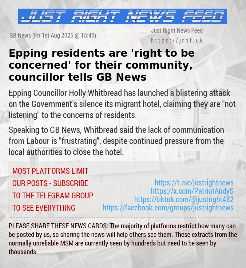 Epping residents are ’right to be concerned’ for their community, councillor tells GB News