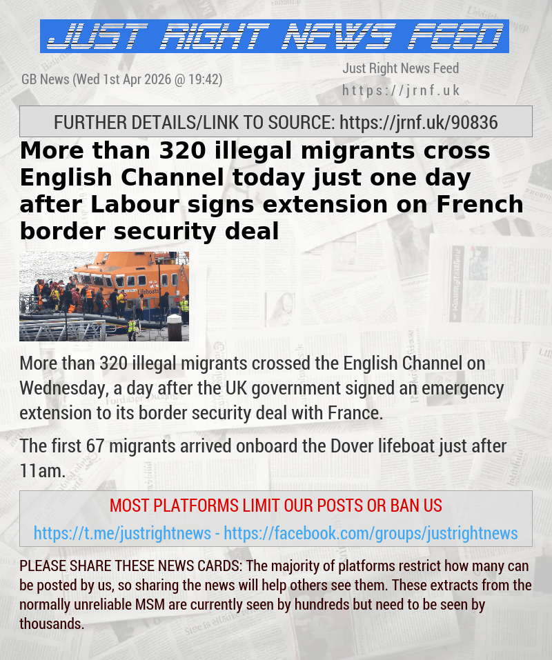 More than 320 illegal migrants cross English Channel today just one day after Labour signs extension on French border security deal
