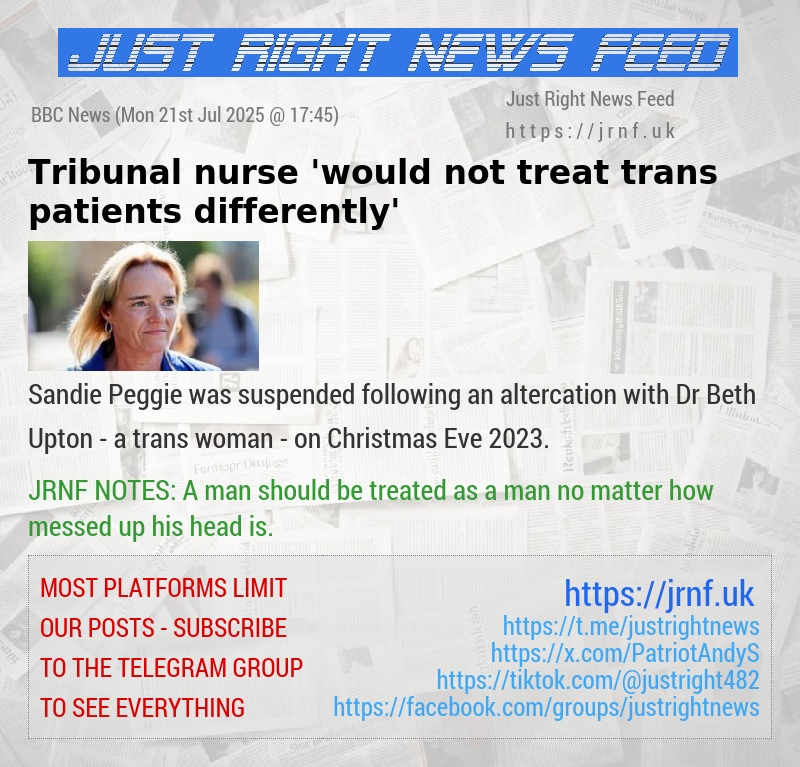 Tribunal nurse ’would not treat trans patients differently’