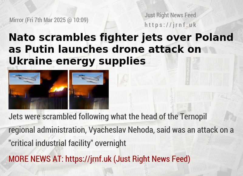 Nato scrambles fighter jets over Poland as Putin launches drone attack on Ukraine energy supplies