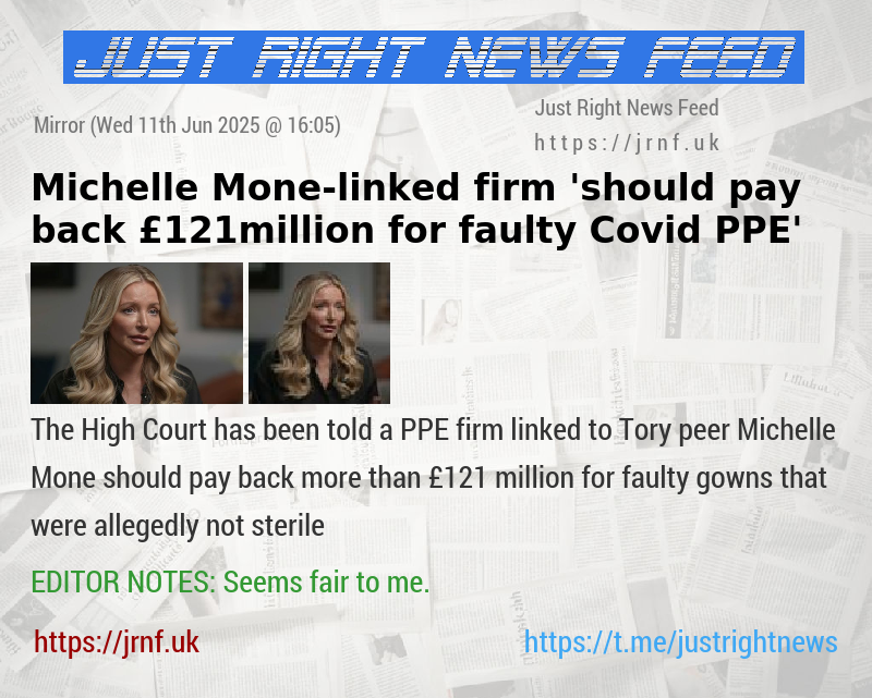 Michelle Mone—linked firm ’should pay back £121million for faulty Covid PPE’
