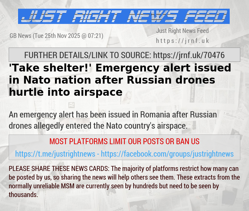 ’Take shelter!’ Emergency alert issued in Nato nation after Russian drones hurtle into airspace