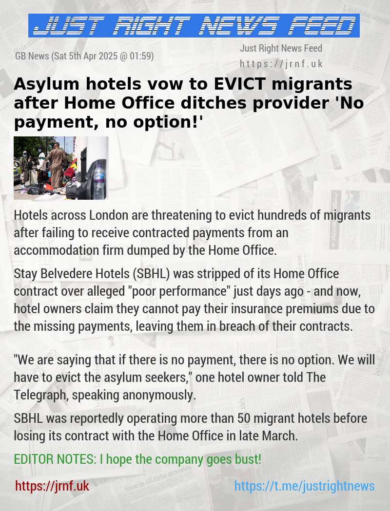 Asylum hotels vow to EVICT migrants after Home Office ditches provider — ’No payment, no option!’