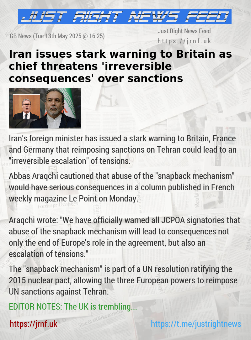 Iran issues stark warning to Britain as chief threatens ’irreversible consequences’ over sanctions