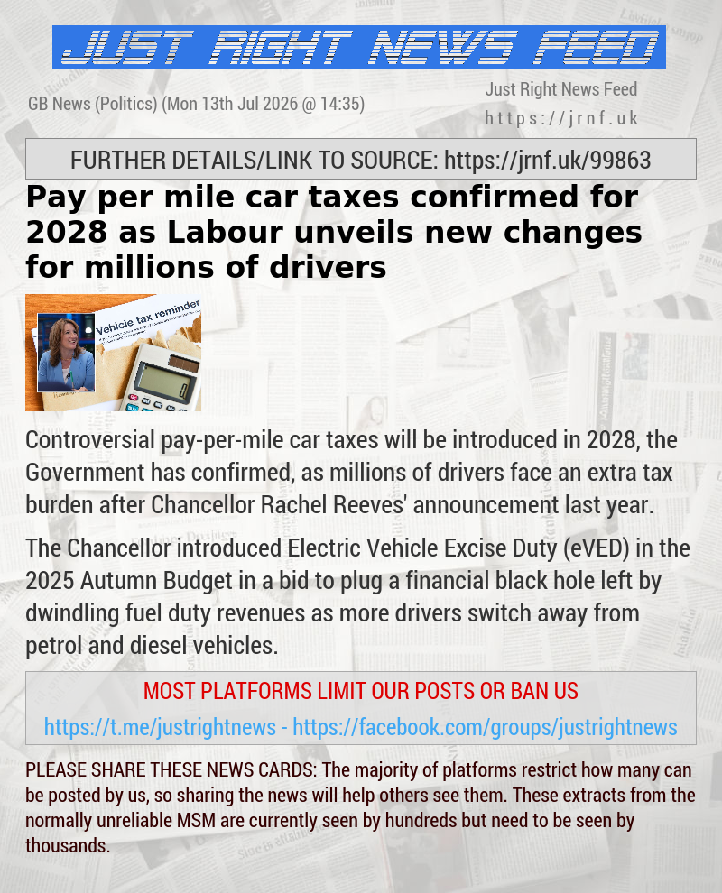 Pay—per—mile car taxes confirmed for 2028 as Labour unveils new changes for millions of drivers