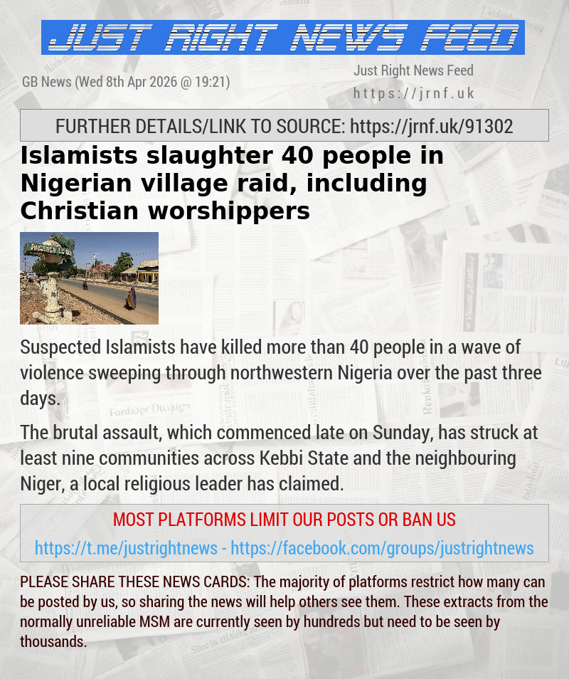 Islamists slaughter 40 people in Nigerian village raid, including Christian worshippers