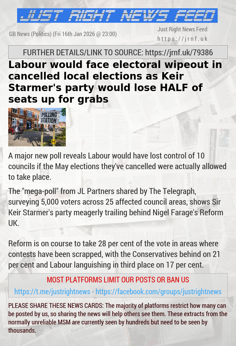 Labour would face electoral wipeout in cancelled local elections as Keir Starmer’s party would lose HALF of seats up for grabs