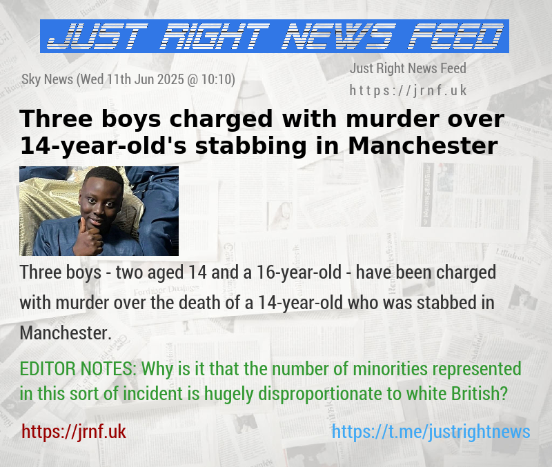 Three boys charged with murder over 14—year—old’s stabbing in Manchester