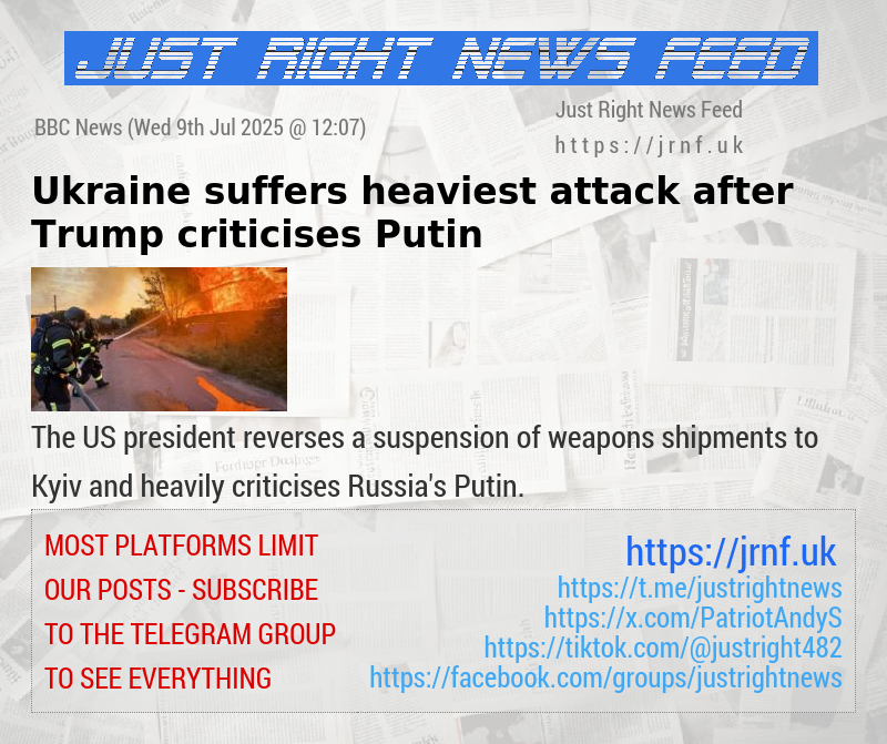 Ukraine suffers heaviest attack after Trump criticises Putin