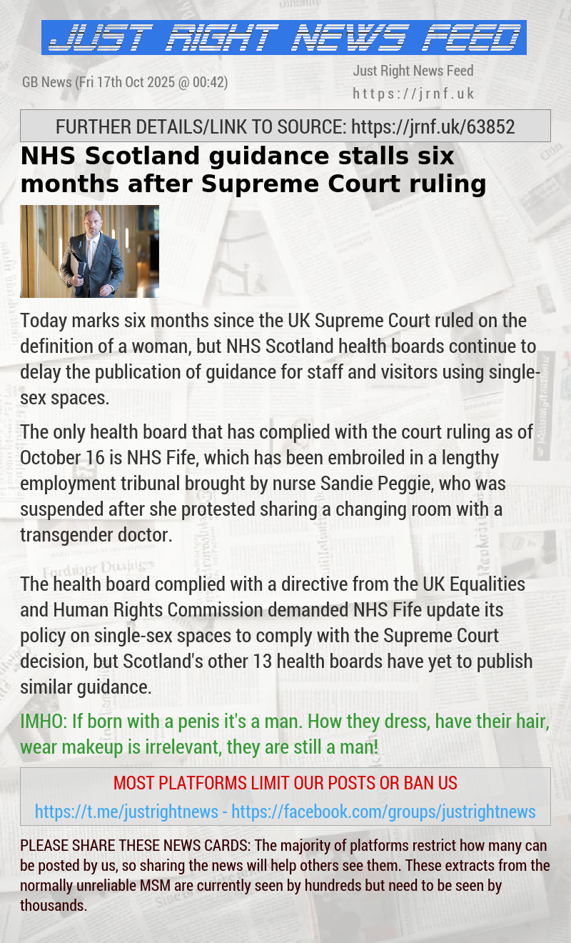 NHS Scotland guidance stalls six months after Supreme Court ruling