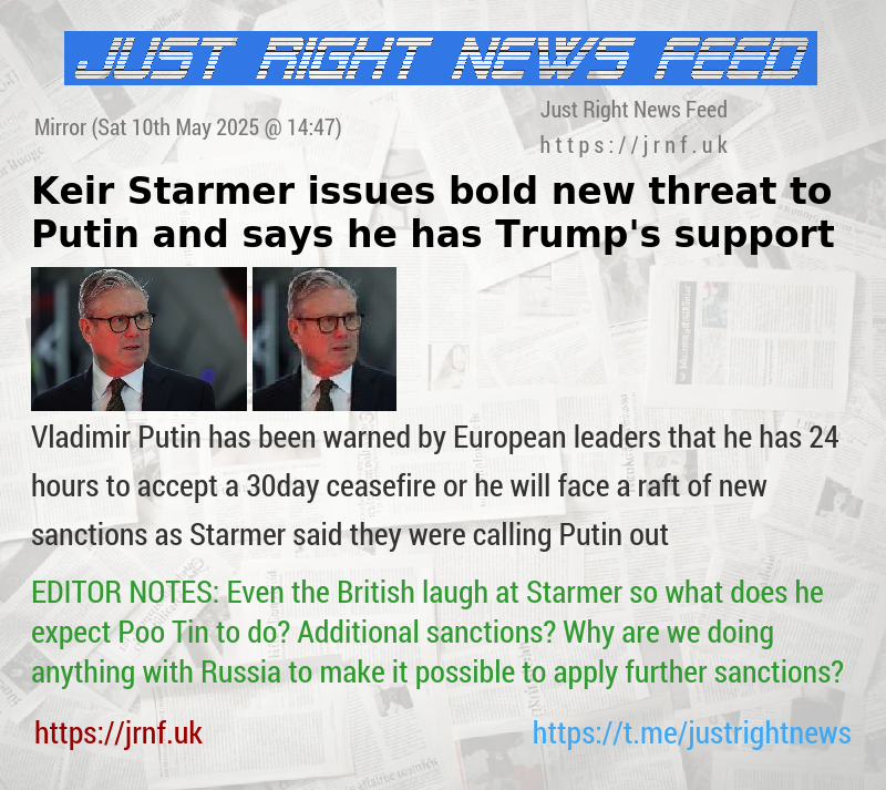 Keir Starmer issues bold new threat to Putin and says he has Trump’s support