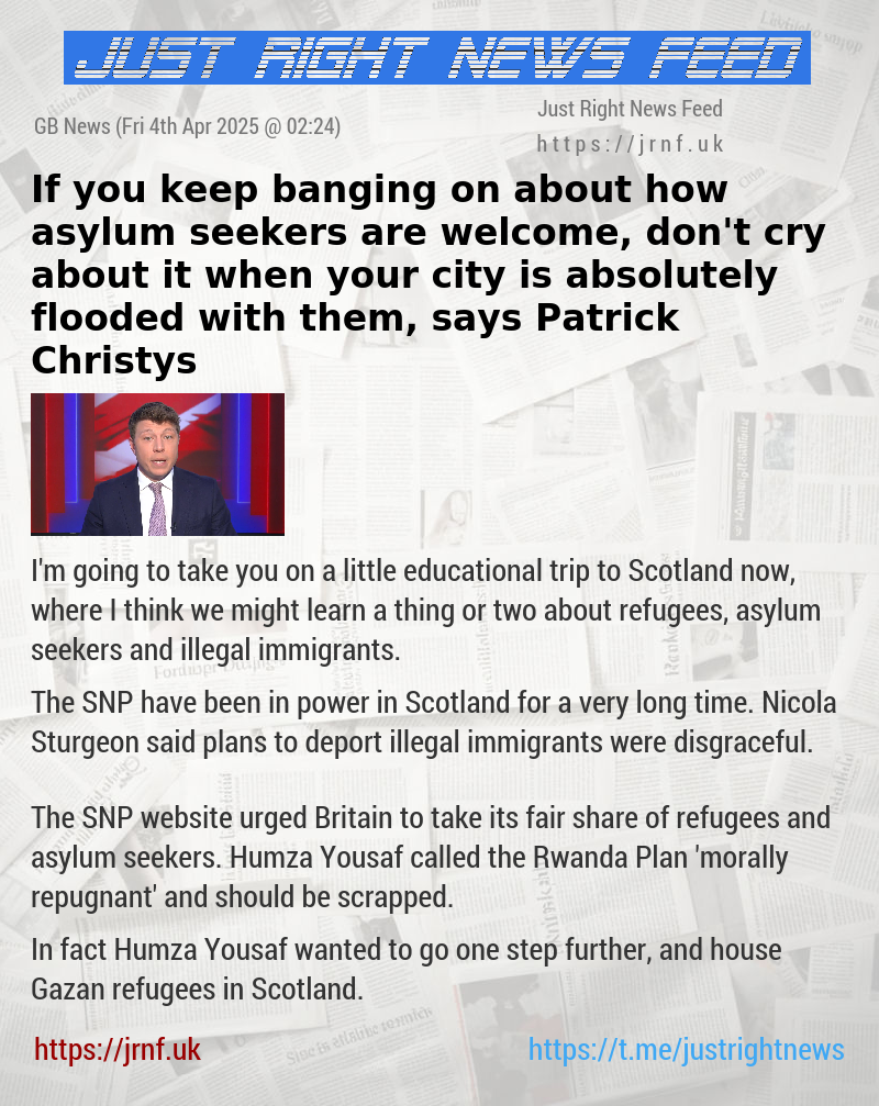 If you keep banging on about how asylum seekers are welcome, don’t cry about it when your city is absolutely flooded with them, says Patrick Christys