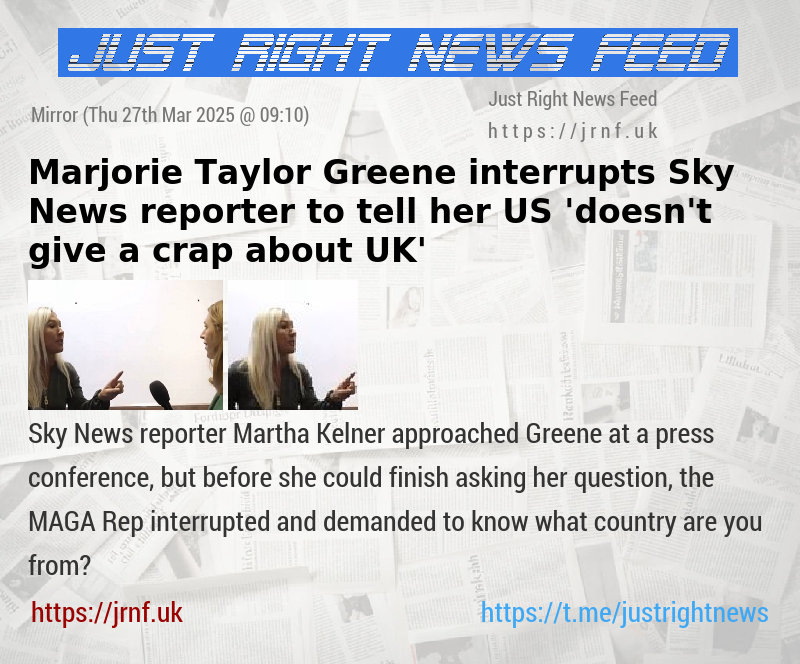 Marjorie Taylor Greene interrupts Sky News reporter to tell her US ’doesn’t give a crap about UK’