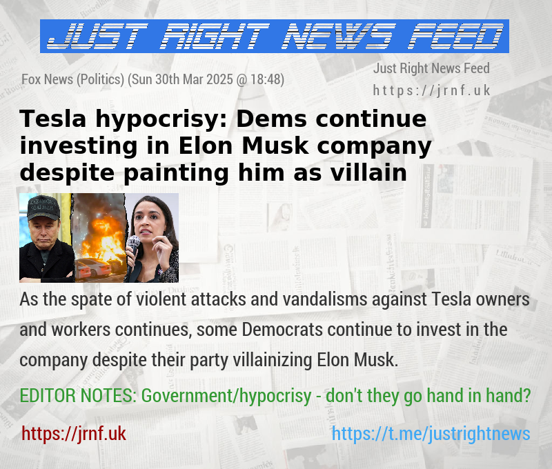 Tesla hypocrisy: Dems continue investing in Elon Musk company despite painting him as villain
