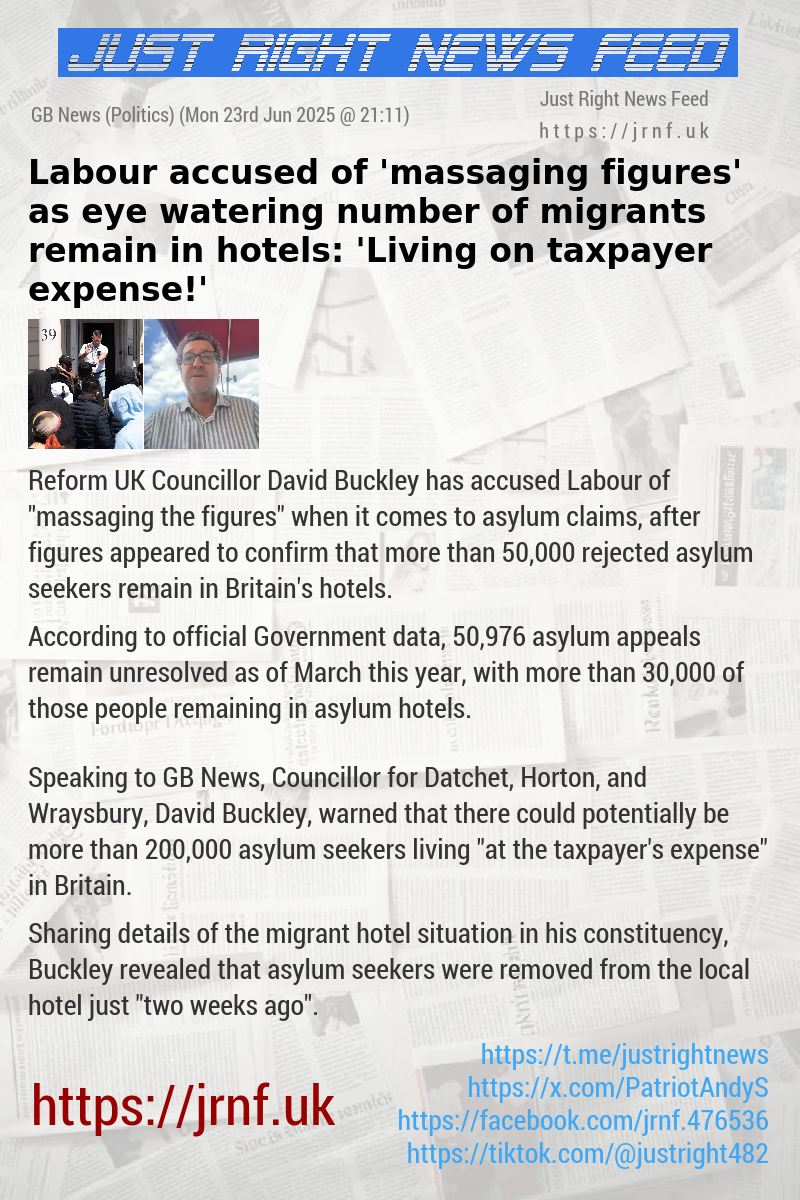 Labour accused of ’massaging figures’ as eye—watering number of migrants remain in hotels: ’Living on taxpayer expense!’