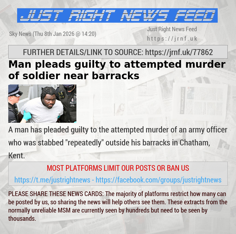 Man pleads guilty to attempted murder of soldier near barracks