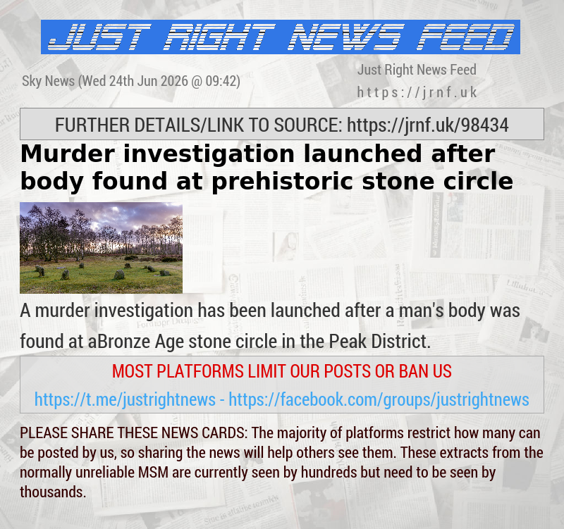 Murder investigation launched after body found at prehistoric stone circle