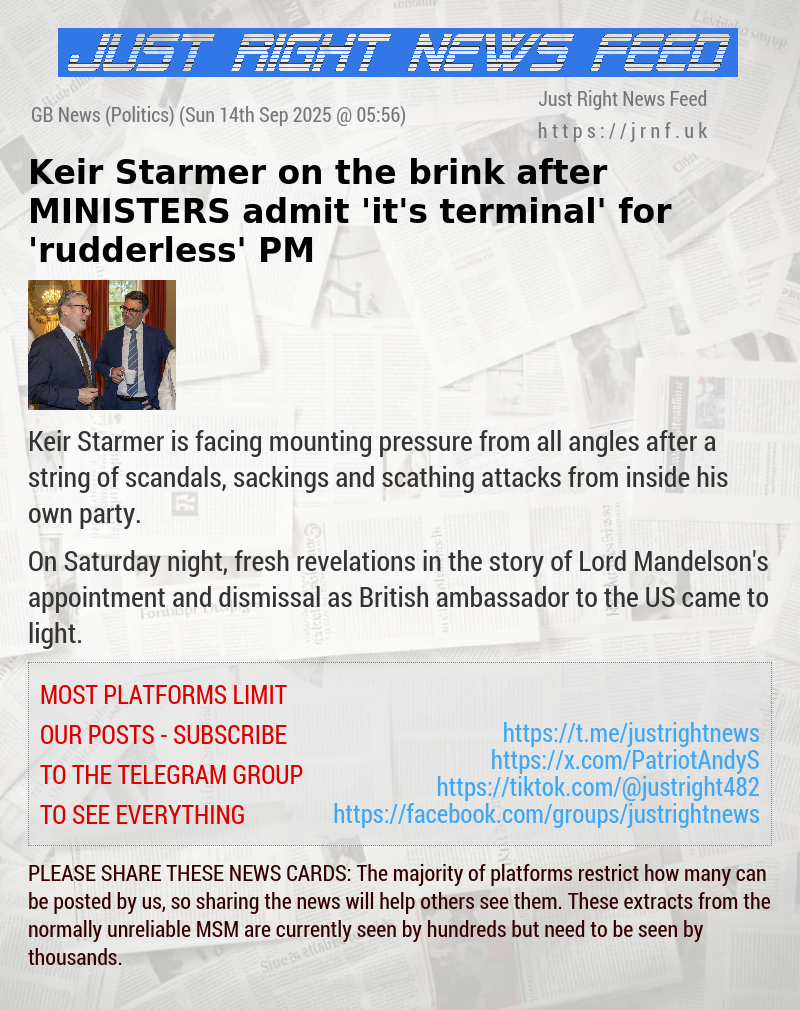 Keir Starmer on the brink after MINISTERS admit ’it’s terminal’ for ’rudderless’ PM
