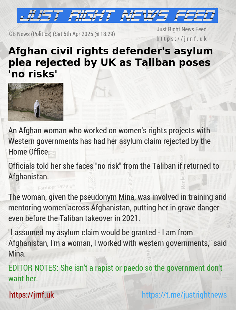 Afghan civil rights defender’s asylum plea rejected by UK as Taliban poses ’no risks’