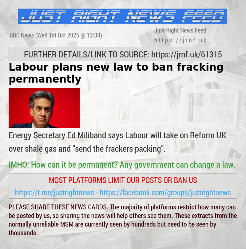 Labour plans new law to ban fracking permanently