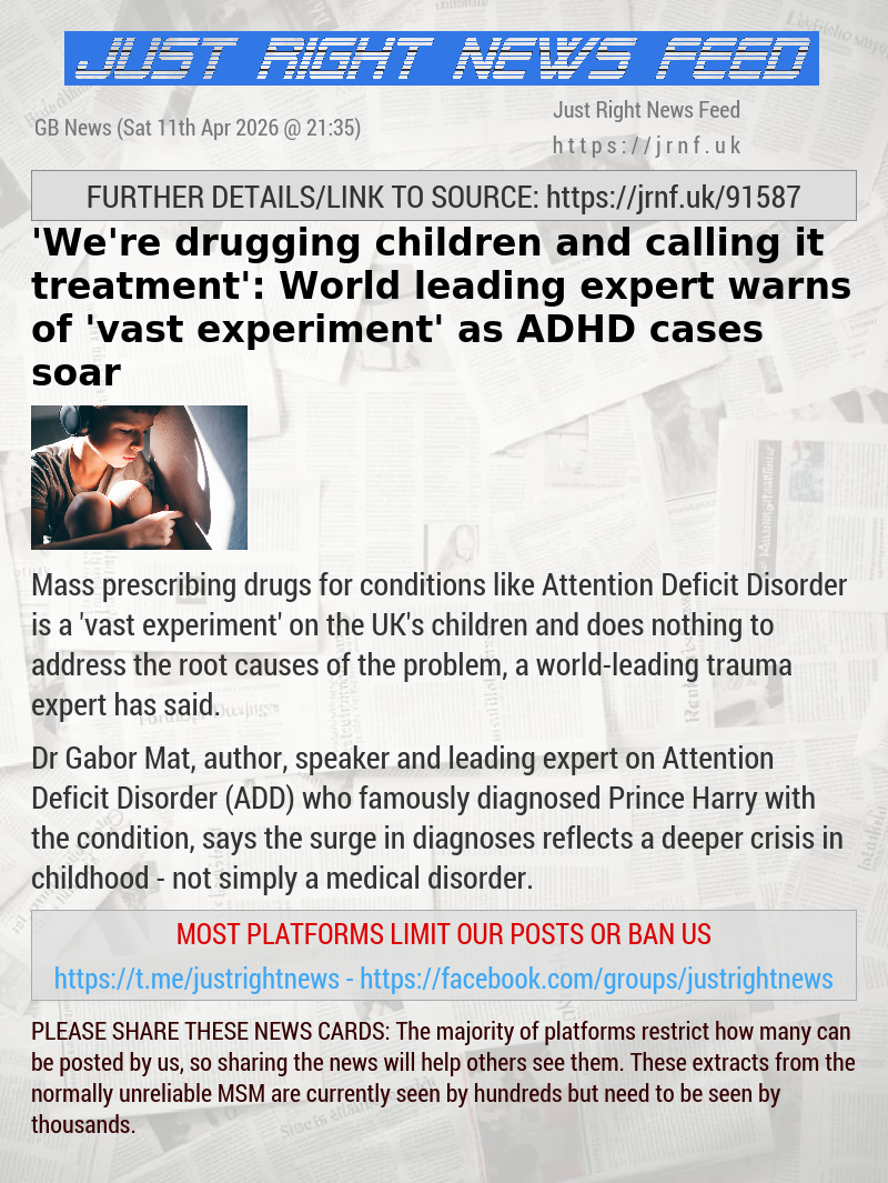 ’We’re drugging children and calling it treatment’: World—leading expert warns of ’vast experiment’ as ADHD cases soar