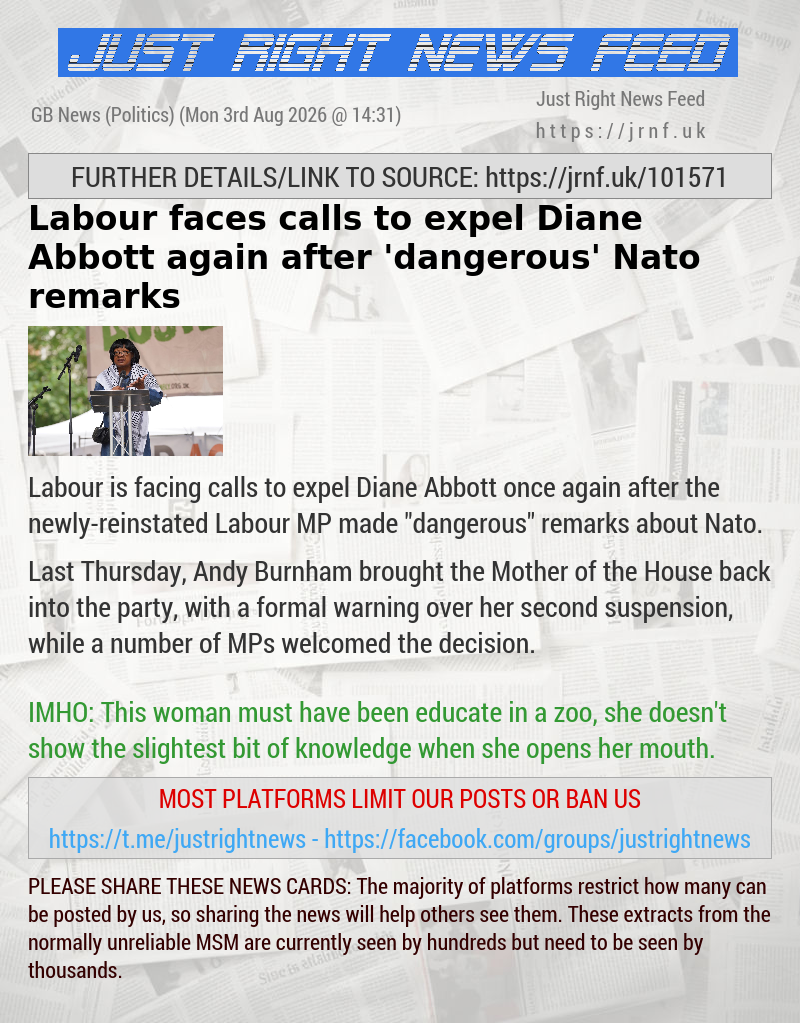 Labour faces calls to expel Diane Abbott again after ’dangerous’ Nato remarks