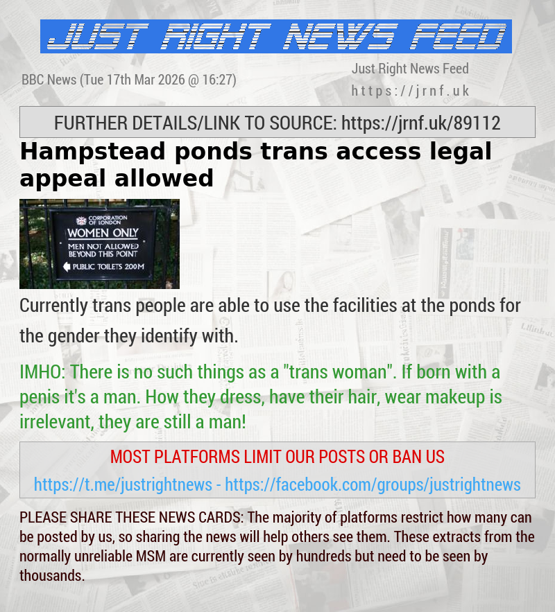 Hampstead ponds trans access legal appeal allowed