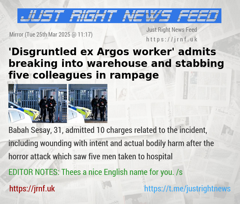 ’Disgruntled ex—Argos worker’ admits breaking into warehouse and stabbing five colleagues in rampage