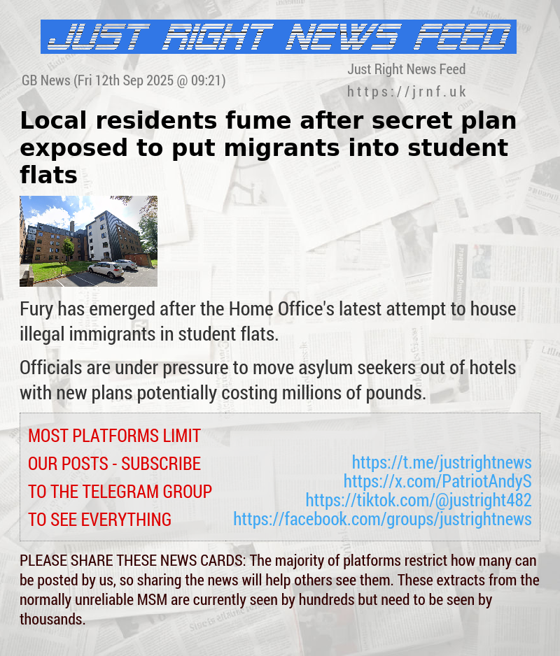 Local residents fume after secret plan exposed to put migrants into student flats