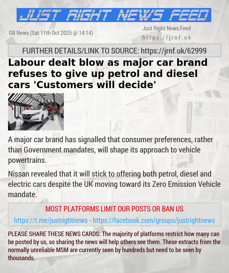 Labour dealt blow as major car brand refuses to give up petrol and diesel cars — ’Customers will decide’