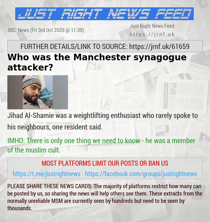 Who was the Manchester synagogue attacker?