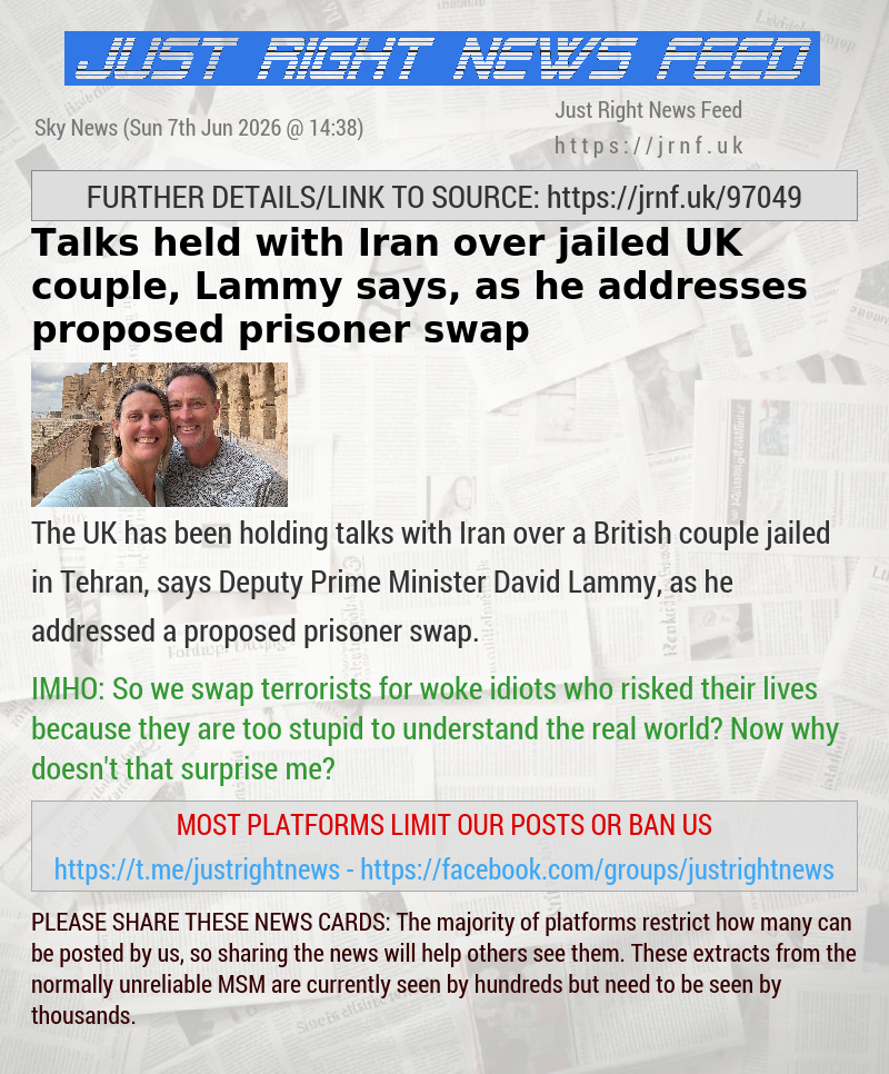 Talks held with Iran over jailed UK couple, Lammy says, as he addresses proposed prisoner swap