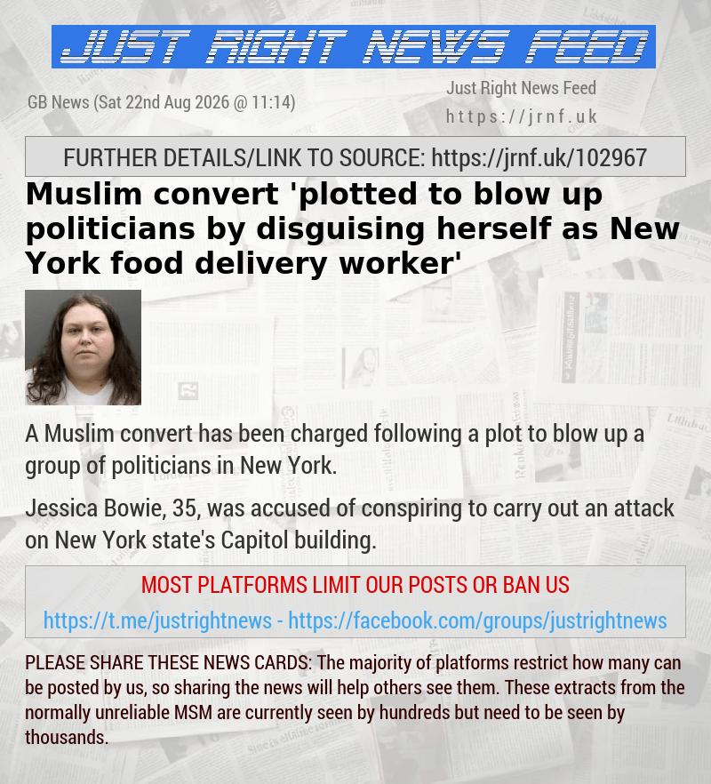 Muslim convert ’plotted to blow up politicians by disguising herself as New York food delivery worker’
